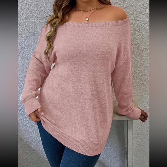 Plus size off shoulder sweater top - Picture 4 of 16